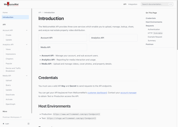 Screenshot of Technical Documentation site